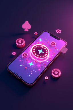 Casino gaming app on smartphone